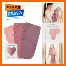 Swaddle Blanket, Cotton, 3 Pack Small, Blush Mauve Mulberry Baby Sleeping