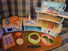 Bluey Wooden Tabletop Fancy Restaurant Set Pre-owned As Is Incomplete