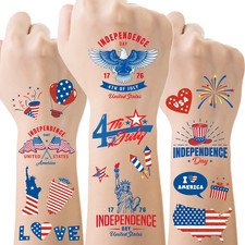 60 Pieces 4Th of July Decorations Temporary Tattoos for Womens, Patriotic Indepe
