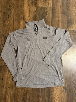 Helly Hansen Men s 1/4 Zip Large Pullover Gray Big Sky Logo Active