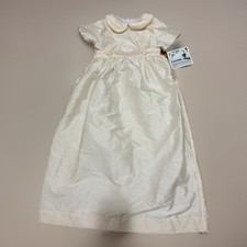 Cream Silk Gordon  Co Vintage Christening Dress 12-14 Lbs Size Medium Infant