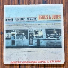 Gene and Jude’s Chicagoland Stone Coaster River Grove, IL Hot Dog Stand.