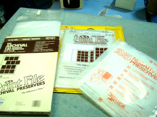 35mm CAMERA FILM NEGATIVE PRESERVERS 124 Sheets, 2 Types, Open Packages, Vintage