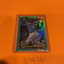 Salvador Perez 2024 Topps Chrome Logofractor Aqua Refractor #117 /199 Royals