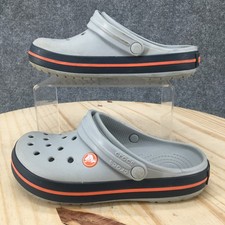 Crocs Sandals Mens 4 Womens 6 Crocband Comfort Slingback Clogs Gray Navy Casual
