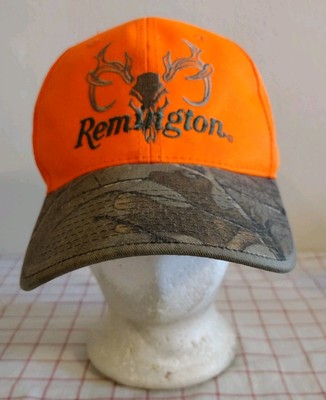 Remington Country Skull & Bones Cap Hat Orange Mens Adjustable Embroidered