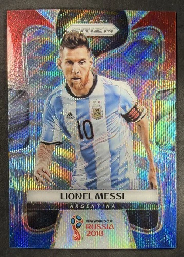 Lionel Messi 2018 Panini Prizm World Cup - #1 Red & Blue Wave Prizm