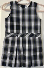 Girls Becky Thatcher School Uniform Dress , Sz 6 Plaid Pleated Dress Blue Plaid
