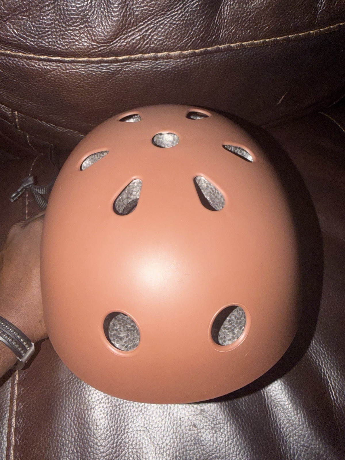 Brown Skateboarding Helmet with Adjustable Straps For Kids