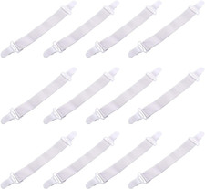 12 Pcs Adjustable Bed Sheet Fasteners Suspenders, Sheet Band Straps Clips, Bed S