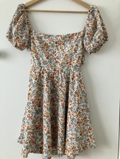 Floral Eyelet lace summer dress Windsor S green blue orange ivory