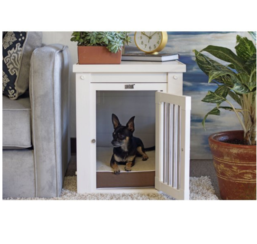 New Age Pet EHHC404M ECOFLEX Dog Crate End Table, White, Small, 30"L