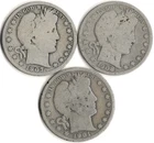Lot Of 3 Barber Half Dollars 1901-P 1907-D 1908-O  *AG/Good   **90% Silver Coins