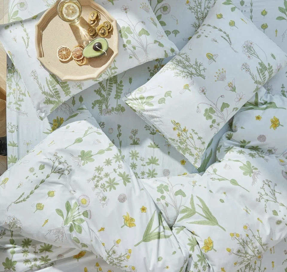  Juego de edredón botánico 3 piezas King, Flowers n Leaves King (102"x90") Hojas01 Foto 4 de 4