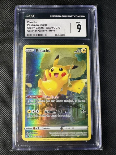 Pikachu GG30/GG70 Crown Zenith: Galarian Gallery Holo CGC 9 Mint