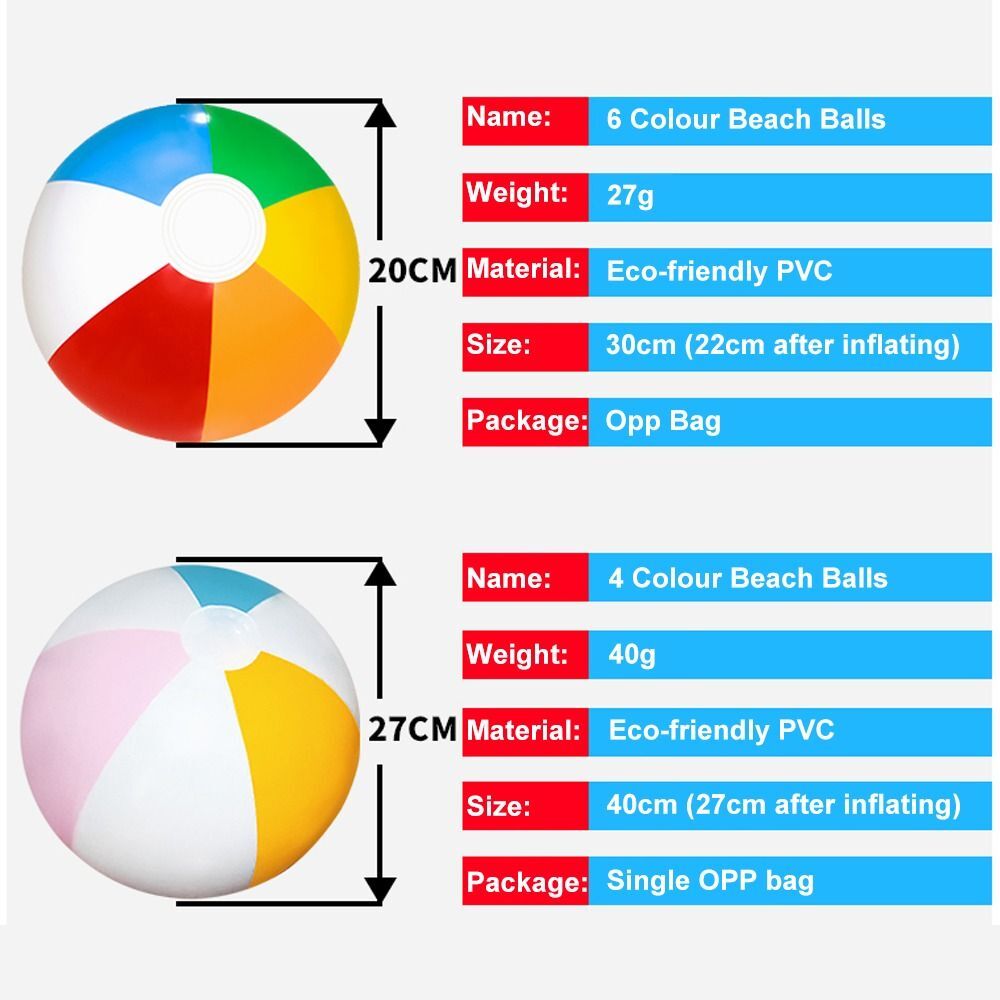 Big Rainbow Beach Ball PVC Blow Up Beach Balls Inflatable Pool Ball