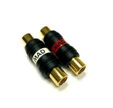 NEW 2 Pieces Straight AV GOLD RCA female to female Connectors Couplers Adapters