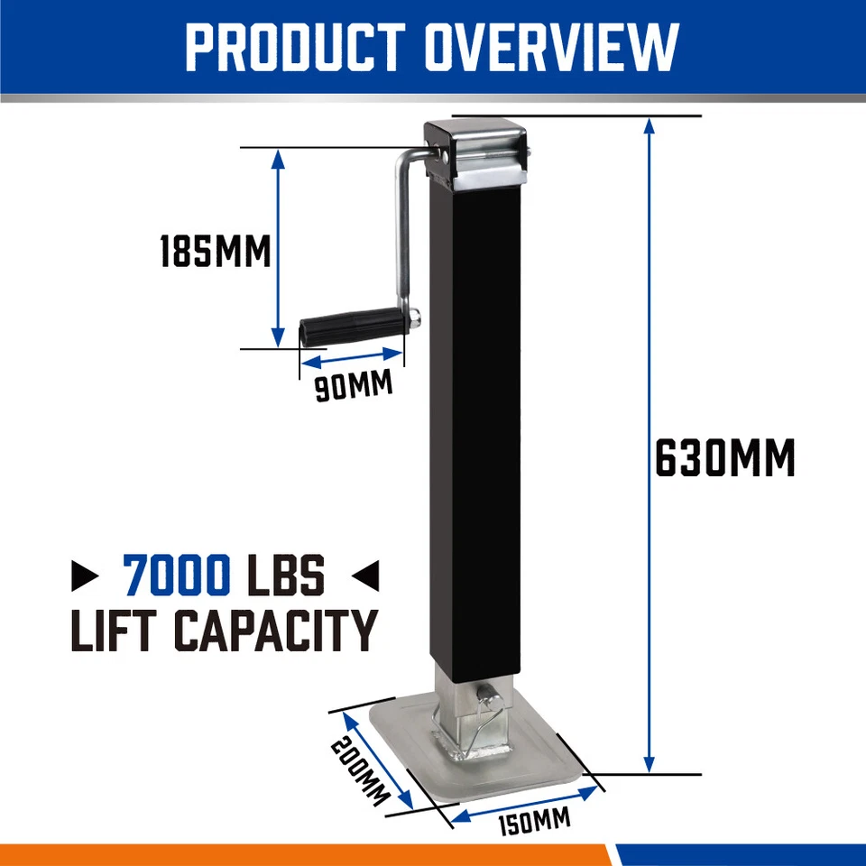 4x Trailer Caravan Canopy Jack Leg Stand Heavy Duty 3175KG 7000lbs Side Handle - image 2 of 4