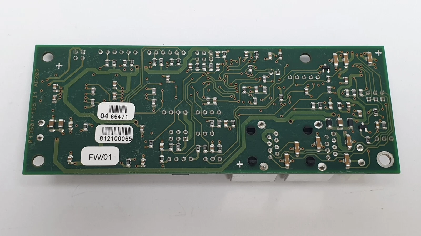 Back of the 013501-165 board with labels 04 66471, 812100065 and FW/01