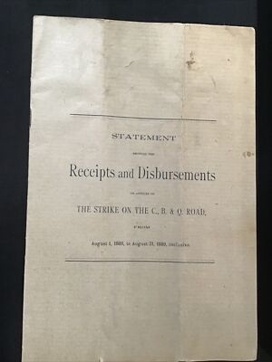 1889 Strike on the C, B & Q Road Statement Railroad Train Statement document