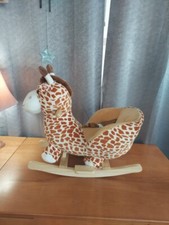 Baby Kids Toy Plush Rocking Horse Giraffe Style Rocker Rider w/ Sound