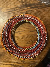 African Maasai Beaded 12  Necklace  Vintage 42 rings. So Cool 