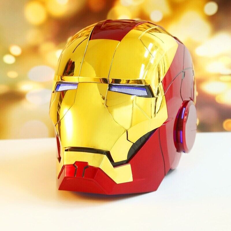 IN US!!! 1:1 AUTOKING Gold Iron Man MK5 Helmet Wearable Voice