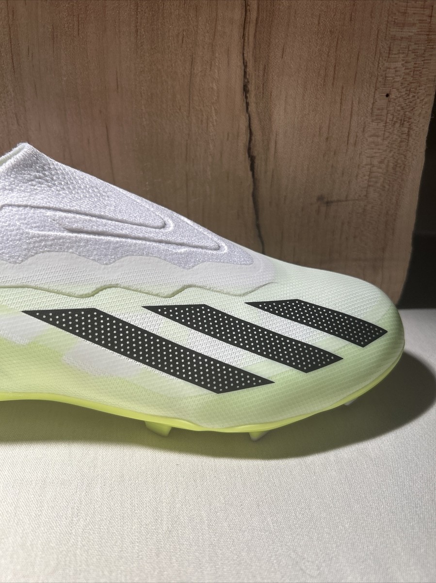 New Adidas X Crazyfast.1 LL FG J White / Green Soccer Cleats