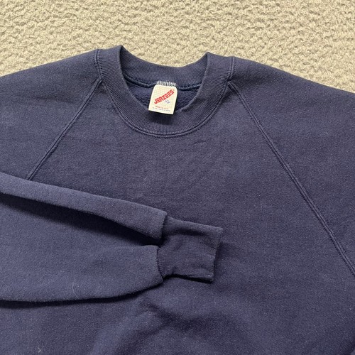 Vtg Jerzees Sweatshirt Adult XL Blue Crewneck Pullover Made In USA Lightweight