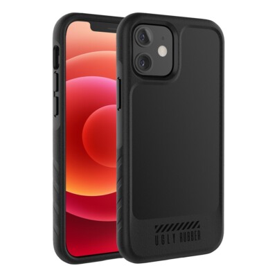 Ugly Rubber FÜR APPLE IPHONE 15 Pro - Hülle Handy Tasche Case Etui Cover Schwarz