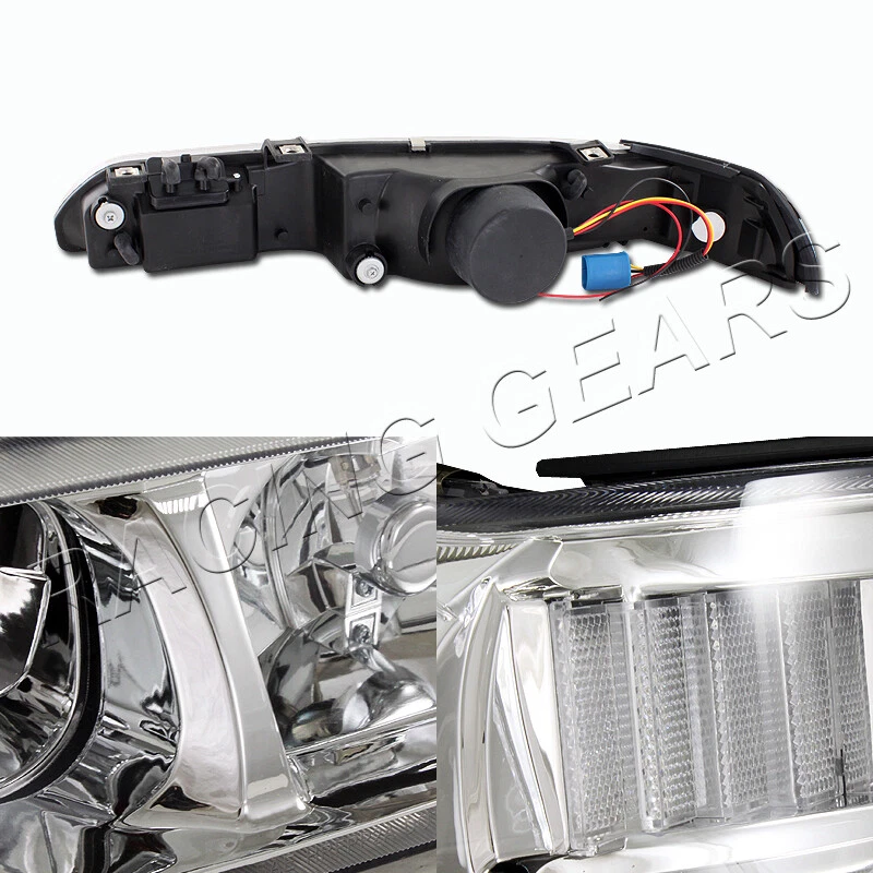 CARCASA CROMADA REFLECTOR TRANSPARENTE 1 PIEZA FAROS LÁMPARAS APTO 90-93 ACURA INTEGRA Foto 2 de 3