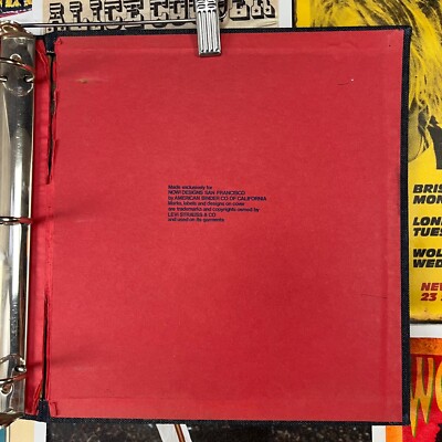 Vintage Denim LEVIS 501 Folder Binder Red Tag Big E Pocket | eBay