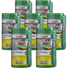 7x SONAX 04120410 ScheibenReinigungsTücher Box mit MicrofaserTuch 75 ml