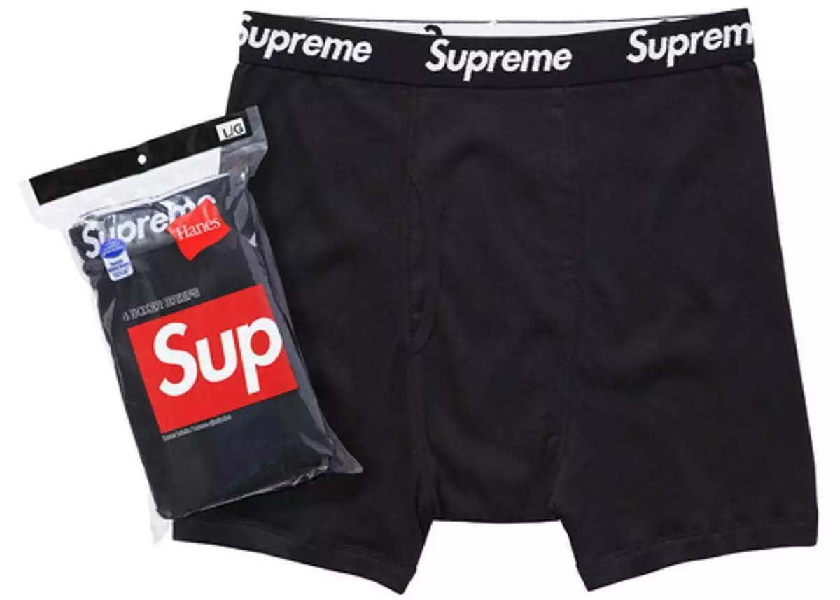 Supreme Hanes Boxer Briefs Black Underwear Size S & M Small Medium