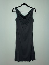 VTG Express Y2K 90s Retro Cowl Neck Ruffle Hem Sleeveless Mini Dress LDB