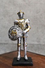 4 Inch Medieval Knight with Sword and Shield Resin Statue Figurine