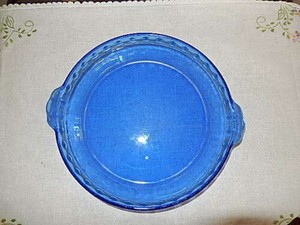 blue pyrex pie dish