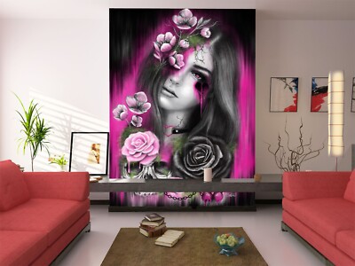 3D Rosa Rose Frau C1560 Tapete Wandbild Fototapete Sheena Pike Amy