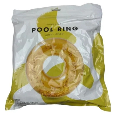 SunnyLife Pool Ring Disco Gold Float Tube with Glitter 41 x 41 Sunny Life NEW