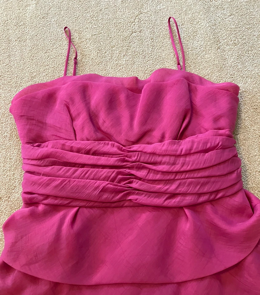 Mini Vestido Max & Cleo Talla 14 Rosaberry Con Volantes Sin Tirantes Cóctel Baile de graduación Foto 3 de 4