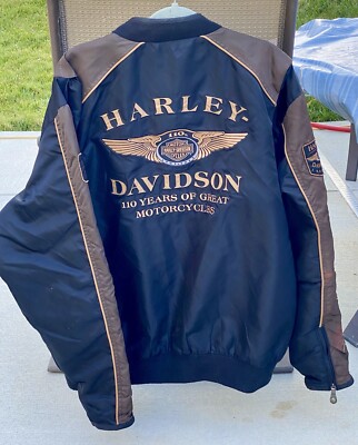 Harley Davidson Jacket Mens XL 110th Anniversary Nylon Riding