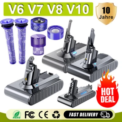 MARKENLOS 9000mAh Akku für Dyson V8 Absolute Pro Animal Fluffy V6 V7 SV10 SV11 Staubsauger