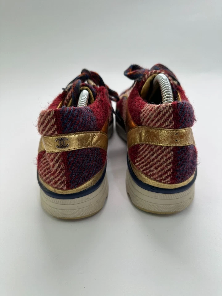 Chanel Multicolor Tweed y Cuero CC Zapatillas bajas Talla 38 EU Foto 3 de 4