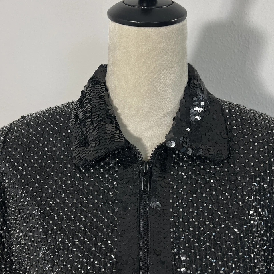 Chaqueta Temática Paraguas Adornada Lentejuelas Completas Cache Años 80 De Colección Mediana Italia Foto 4 de 4