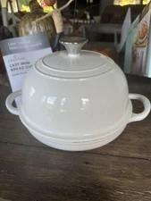 NEW Crofton Cast Iron Bread Oven 9" Enameled White ..Make Sourdough !