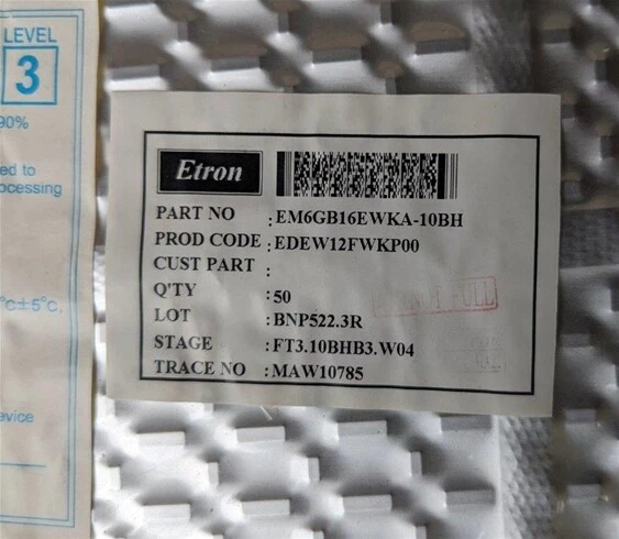 50 x Etron Tech EM6GB16EWKA 32M x 16 bit DDR3 Synchronous DRAM (SDRAM). - Image 2 of 3