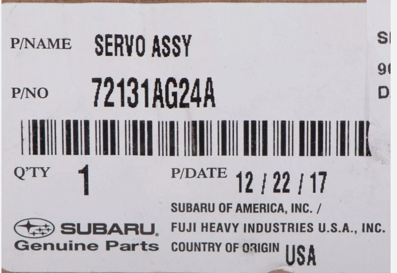 Actuador de entrada de calentador de aire Subaru 2006-2009 HVAC Legacy & Outback 72131AG24A OEM Foto 3 de 3