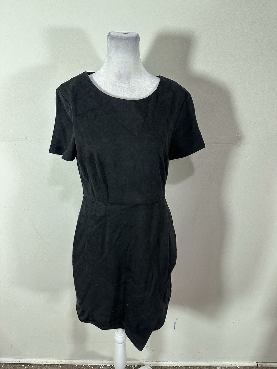Aqua Women's Black Colored Short Sleeve Dress Size L | eBay