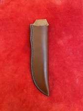 Brown Leather Knife Sheath with Belt Loop for Fixed Blade Knife (Made in USA)