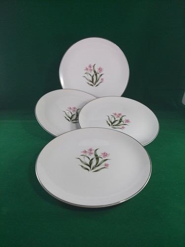 VINTAGES GRANTCREST PINK ORCHID CHINA MADE IN JAPAN 4 SALAD PLATES 7 5/8" - Picture 5 of 7